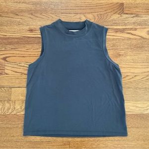 MADEWELL gray black mock neck tank top XXS